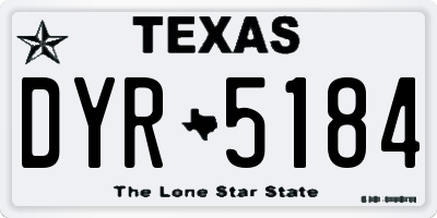 TX license plate DYR5184
