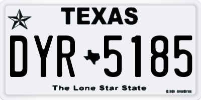 TX license plate DYR5185