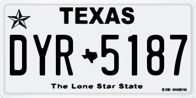 TX license plate DYR5187