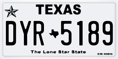 TX license plate DYR5189