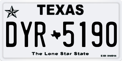 TX license plate DYR5190