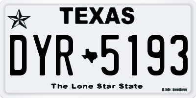TX license plate DYR5193
