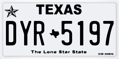 TX license plate DYR5197