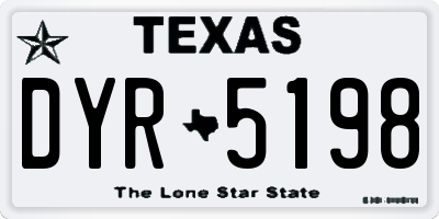 TX license plate DYR5198