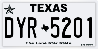 TX license plate DYR5201