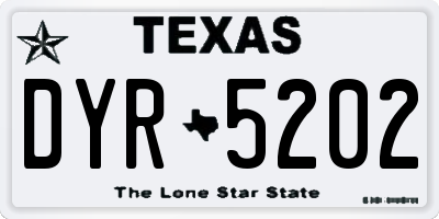 TX license plate DYR5202