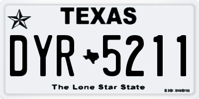 TX license plate DYR5211
