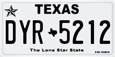 TX license plate DYR5212