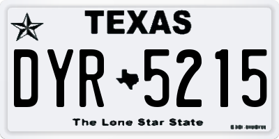 TX license plate DYR5215