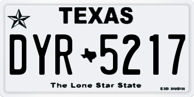 TX license plate DYR5217