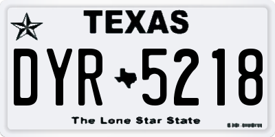 TX license plate DYR5218
