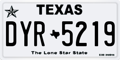 TX license plate DYR5219