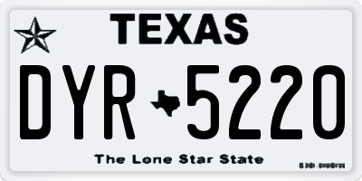 TX license plate DYR5220