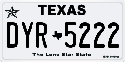 TX license plate DYR5222