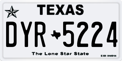TX license plate DYR5224
