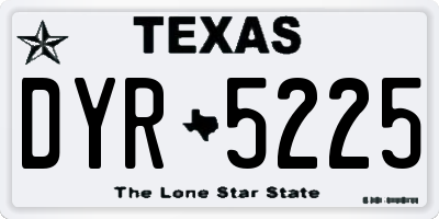 TX license plate DYR5225