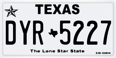 TX license plate DYR5227