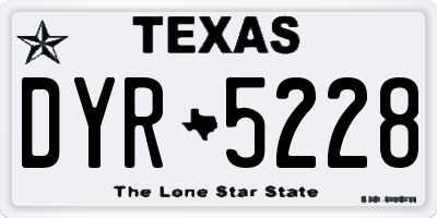 TX license plate DYR5228