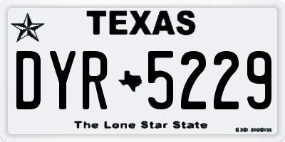 TX license plate DYR5229