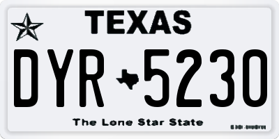 TX license plate DYR5230