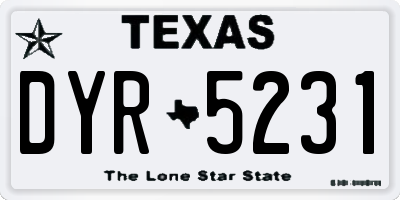 TX license plate DYR5231