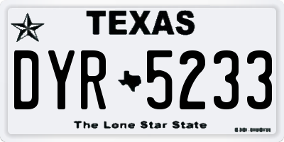 TX license plate DYR5233