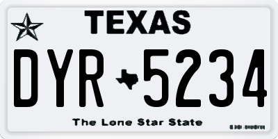 TX license plate DYR5234