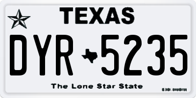 TX license plate DYR5235
