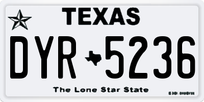 TX license plate DYR5236
