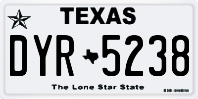 TX license plate DYR5238