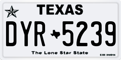 TX license plate DYR5239