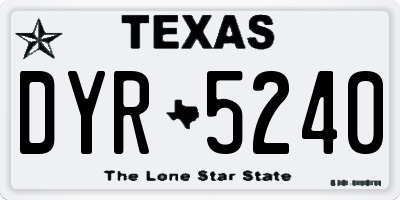 TX license plate DYR5240