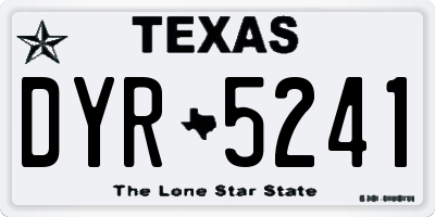 TX license plate DYR5241