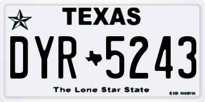 TX license plate DYR5243