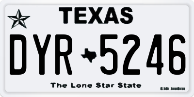 TX license plate DYR5246