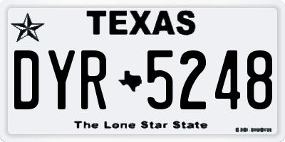 TX license plate DYR5248