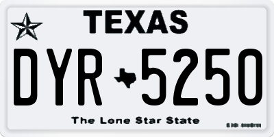 TX license plate DYR5250