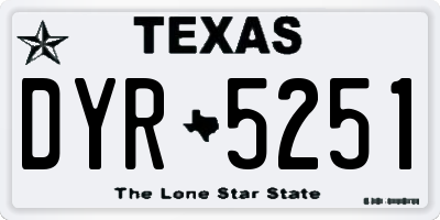 TX license plate DYR5251