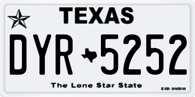 TX license plate DYR5252