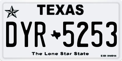 TX license plate DYR5253