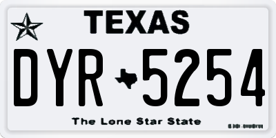TX license plate DYR5254