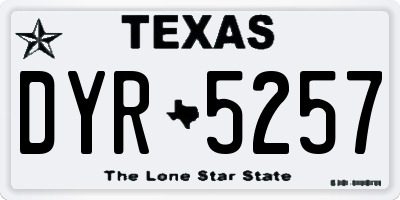 TX license plate DYR5257