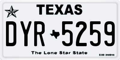TX license plate DYR5259