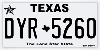 TX license plate DYR5260