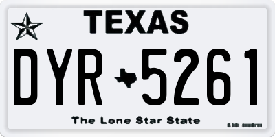 TX license plate DYR5261