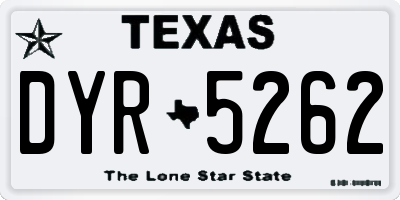 TX license plate DYR5262