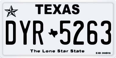 TX license plate DYR5263
