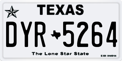 TX license plate DYR5264