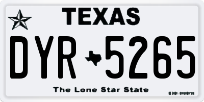 TX license plate DYR5265