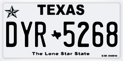 TX license plate DYR5268